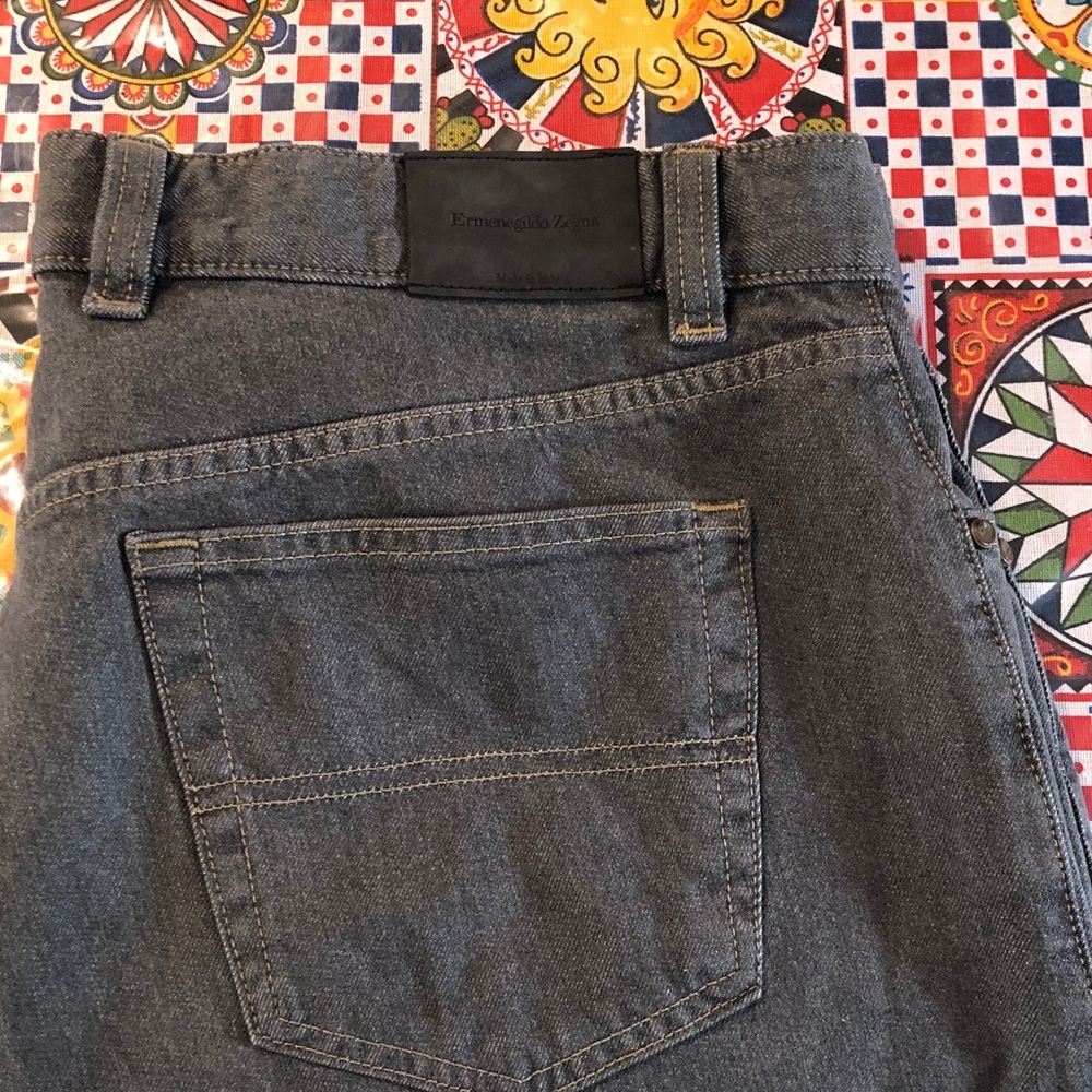 Ermenegildo Zegna Men’s Dark Gray Relaxed Jeans